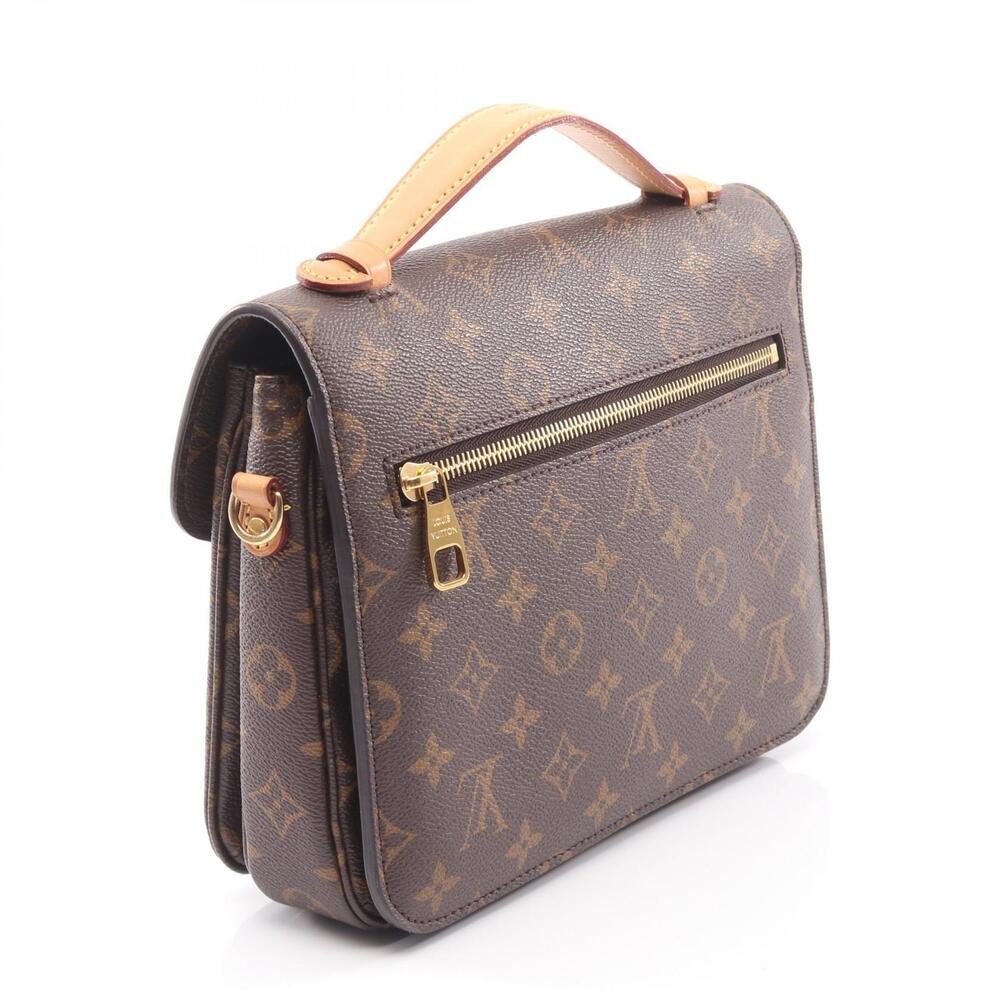 Louis Vuitton Pochette Metis Monogram Handbag Canvas Leather Brown